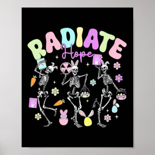 Affiche Thérapeute en radiologie de Pâques Squelette dansa