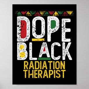 Affiche Thérapeute en radiothérapie noir de drogue Mois de