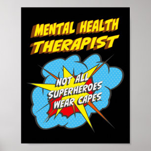 Affiche Thérapeute en santé mentale Fun Superhero emploi