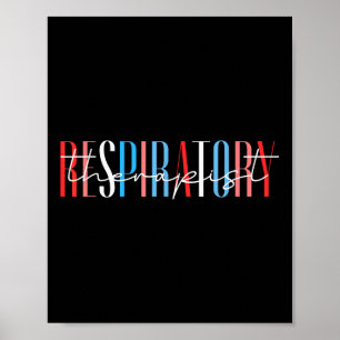 Affiche Thérapeute Respiratoire Rouge Blanc Et Bleu Mémori