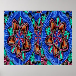 Affiche Thérapie de guérison - bleu fleur