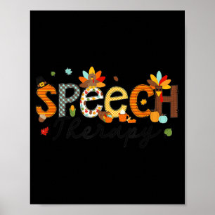 Affiche Thérapie de la parole de Thanksgiving Merci Slp Di