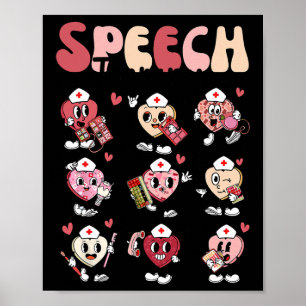 Affiche Thérapie de la parole groovy Saint-Valentin Cœur S