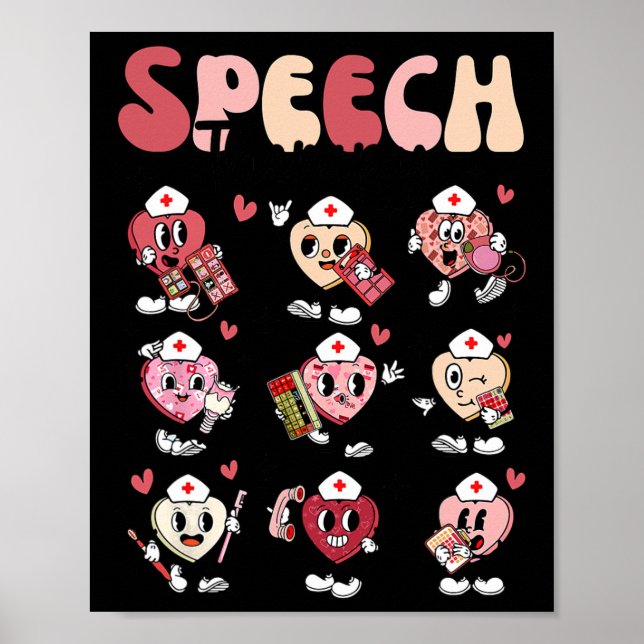 Affiche Thérapie de la parole groovy Saint-Valentin Cœur S (Devant)