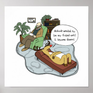 Affiche Thérapie des rennes   Drôle Caricature de vacances