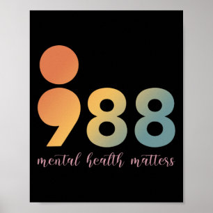 Affiche Thérapie en santé mentale 988 Conseiller en semi-o
