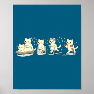 Affiche Thérapie physique drôle Kittens Fitness Bien-être