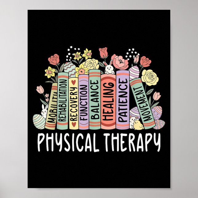 Affiche Thérapie physique floral livre Pâques pt kinésithé (Devant)
