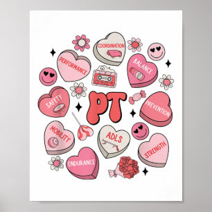 Affiche Thérapie physique Valentines Super Jour Coeur Bonb