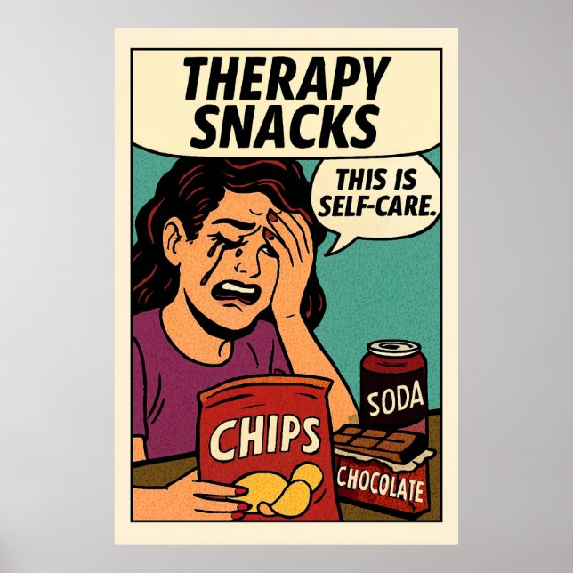 Affiche Thérapie Snacks - Pop Art Confort émotionnel (Devant)