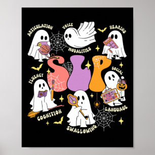 Affiche Thérapie vocale Éffrayante Slp Halloween mignon fa
