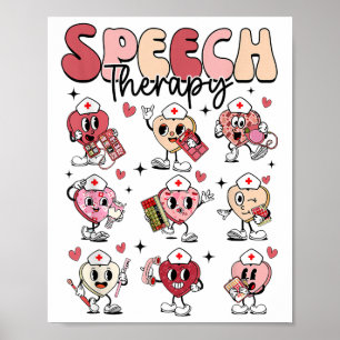 Affiche Thérapie vocale super Valentines Jour Coeur Slp Va