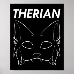 Affiche Therian Furie Animal Masque Wolf Chat Chien
