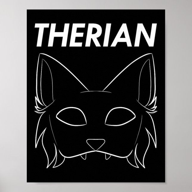 Affiche Therian Furie Animal Masque Wolf Chat Chien (Devant)