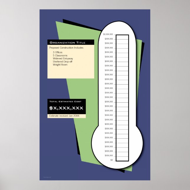 Affiche Thermomètre de collecte de fonds (Devant)