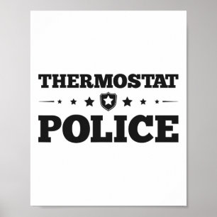 Affiche Thermostat Police Amusants Papa Cadeaux Fête des p