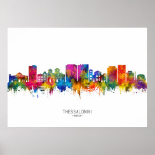 Affiche Thessalonique Grèce Skyline