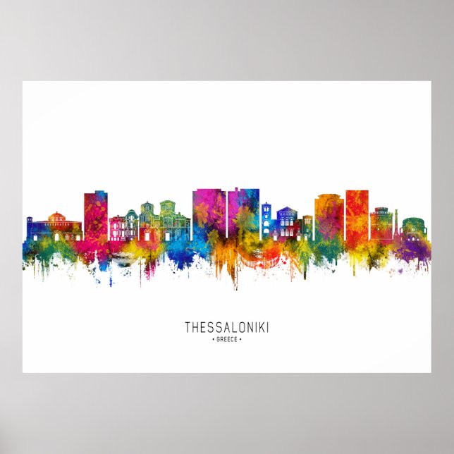 Affiche Thessalonique Grèce Skyline (Devant)
