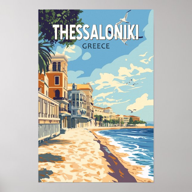Affiche Thessalonique Grèce Voyage Art Vintage (Devant)