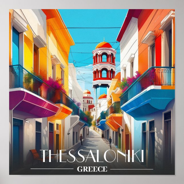 Affiche Thessalonique, ville de Grèce, district de Ladadik (Devant)