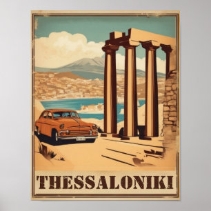 Affiche Thessalonique ville, Grèce vocation souvenir