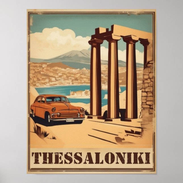 Affiche Thessalonique ville, Grèce vocation souvenir (Devant)