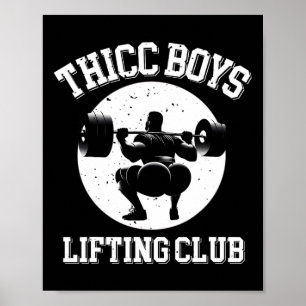 Affiche Thicc Boys Lifting Club Funny Gym Mens Squat Bodyb