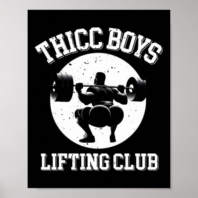 Affiche Thicc Boys Lifting Club Funny Gym Mens Squat Bodyb (Devant)