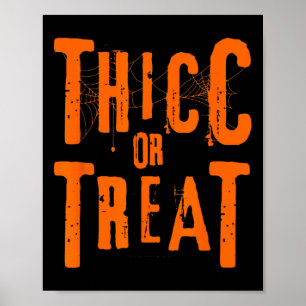 Affiche Thicc Ou Traiter Drôle Halloween Entraînement Fitn