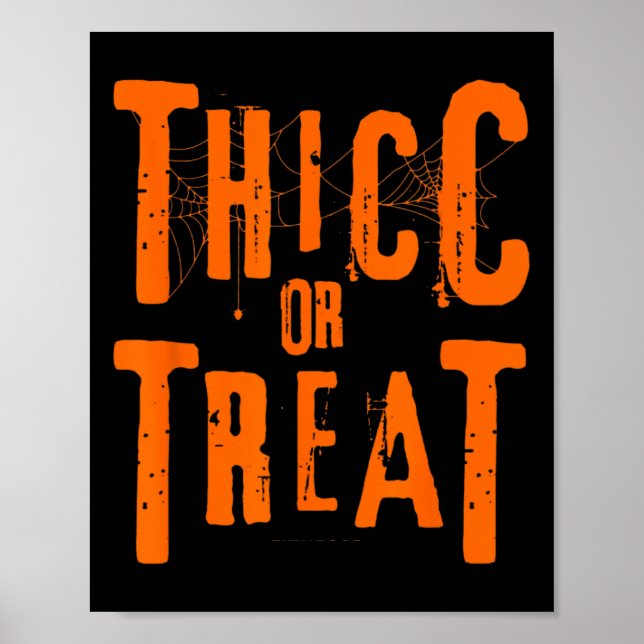 Affiche Thicc Ou Traiter Drôle Halloween Entraînement Fitn (Devant)