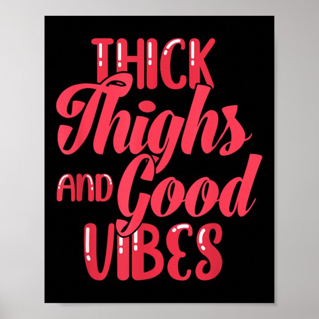 Affiche Thick Thighs Fun Tee For Fat Persons - Black, Plus (Devant)