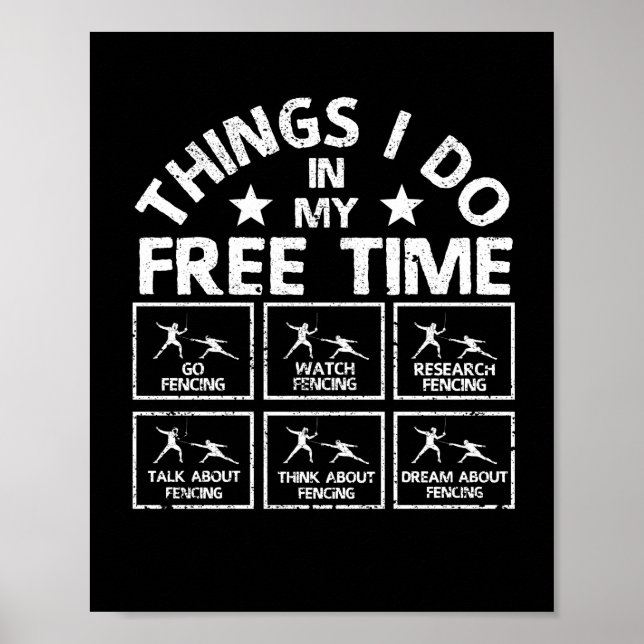 Affiche Things I do in my free time Fencing desire (Devant)