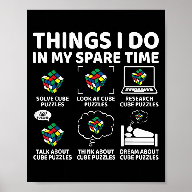 Affiche Things I Do In My Spare Time Funny Cube Puzzle Spe (Devant)