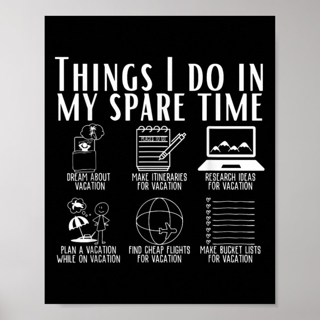 Affiche Things I Do In My Spare Time Funny Travel Adventur (Devant)
