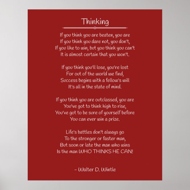 Affiche Thinking - Walter D. Wintle (Devant)