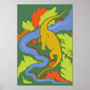 Affiche Thirsty diplodocus poster.
