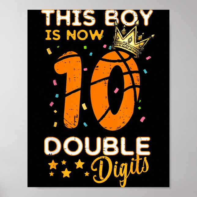 Affiche This Boy Now 10 Double Digits Crown 10th Birthday  (Devant)