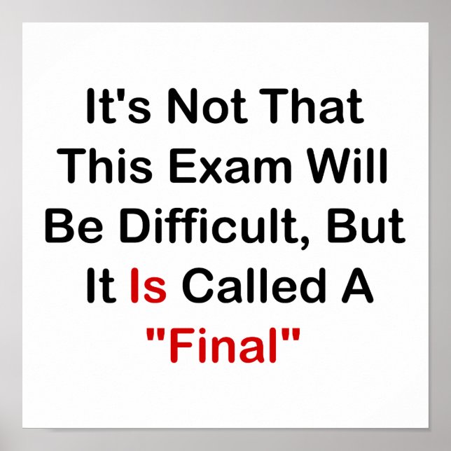 Affiche This Exam Is "Final" (Devant)