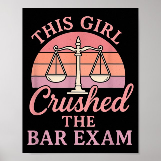 Affiche This Girl Ped Bar Exam Funny Law Student Lawyer Gi (Devant)