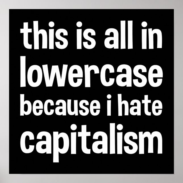 Affiche this is all in lowercase because i hate capitalism (Devant)