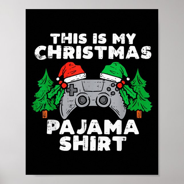 Affiche This Is My Christmas Pajama Shirt Video Games Boys (Devant)