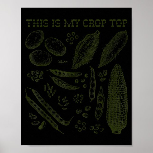 Affiche This Is My Crop Top Funny Gardening Pun Vegetable  (Devant)