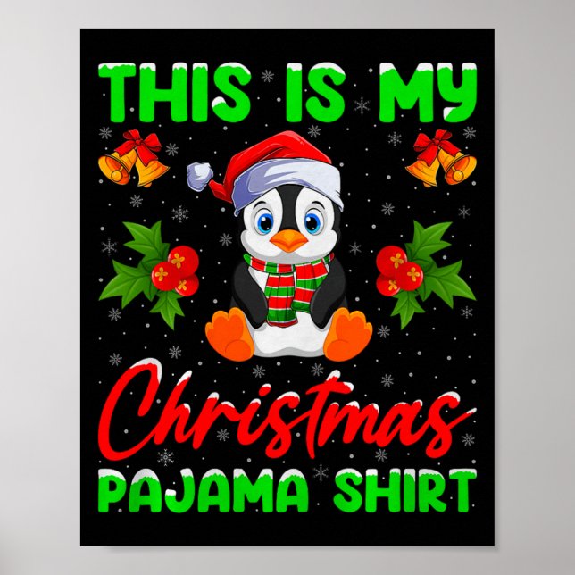 Affiche This Is My Penguin Christmas Pajamas Funny Penguin (Devant)