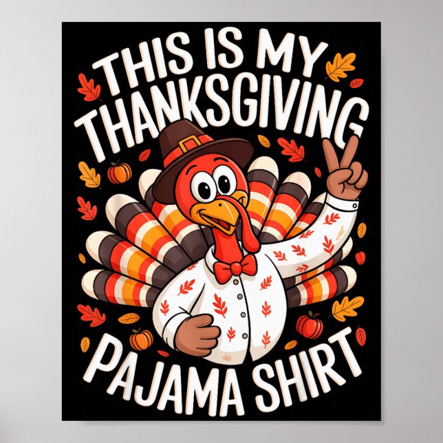 Affiche This Is My Thanksgiving Pajama Shirt Pjs Adult Kid (Devant)
