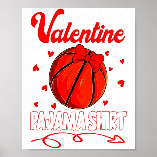Affiche This Is My Valentines Basketball Pajama For Kids B (Devant)