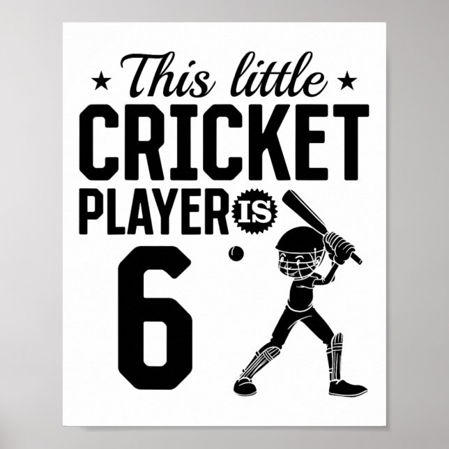 Affiche This Little Cricket Player Is 6 Years Old - 6th Bi (Devant)