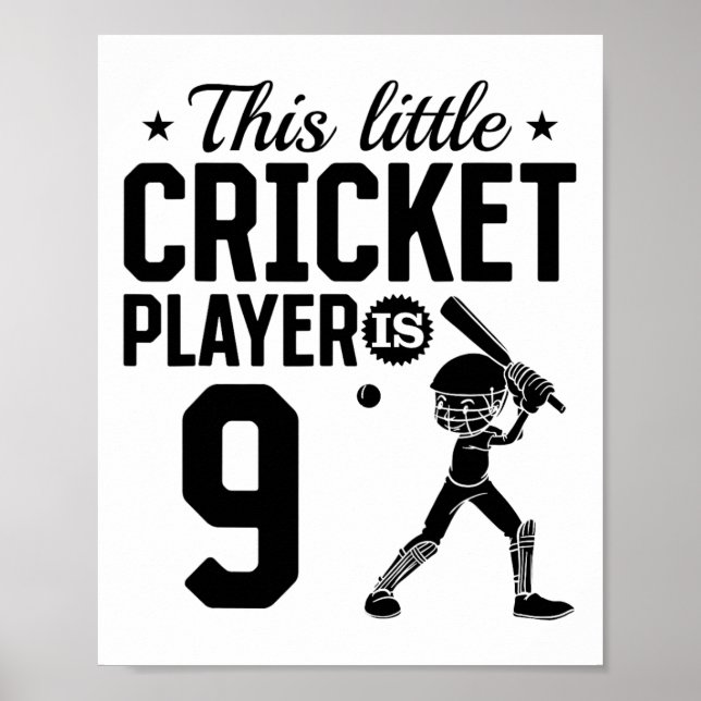 Affiche This Little Cricket Player Is 9 Years Old - 9th Bi (Devant)
