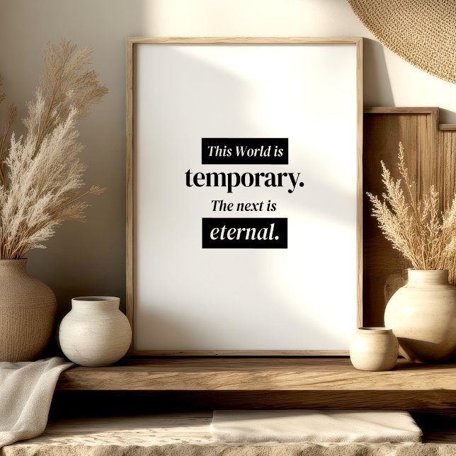 Affiche This World Is Temporary – Islamic Wall Art (Créateur téléchargé)