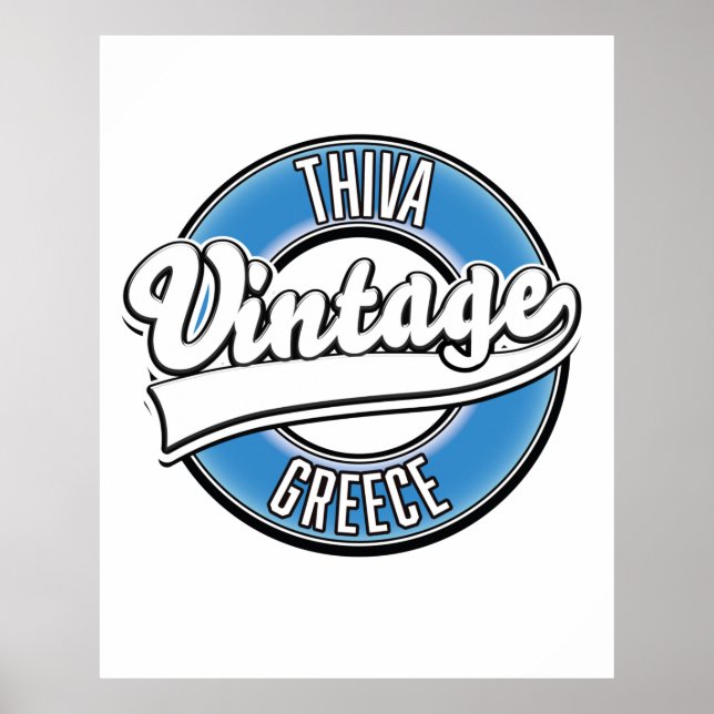 Affiche Thiva Grèce logo vintage (Devant)