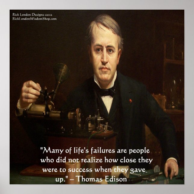 Affiche Thomas Edison "B4 Success" Citation de sagesse Pos (Devant)